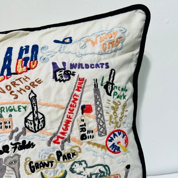 Catstudio Chicago Embroidered Pillow - Picture 3 of 12
